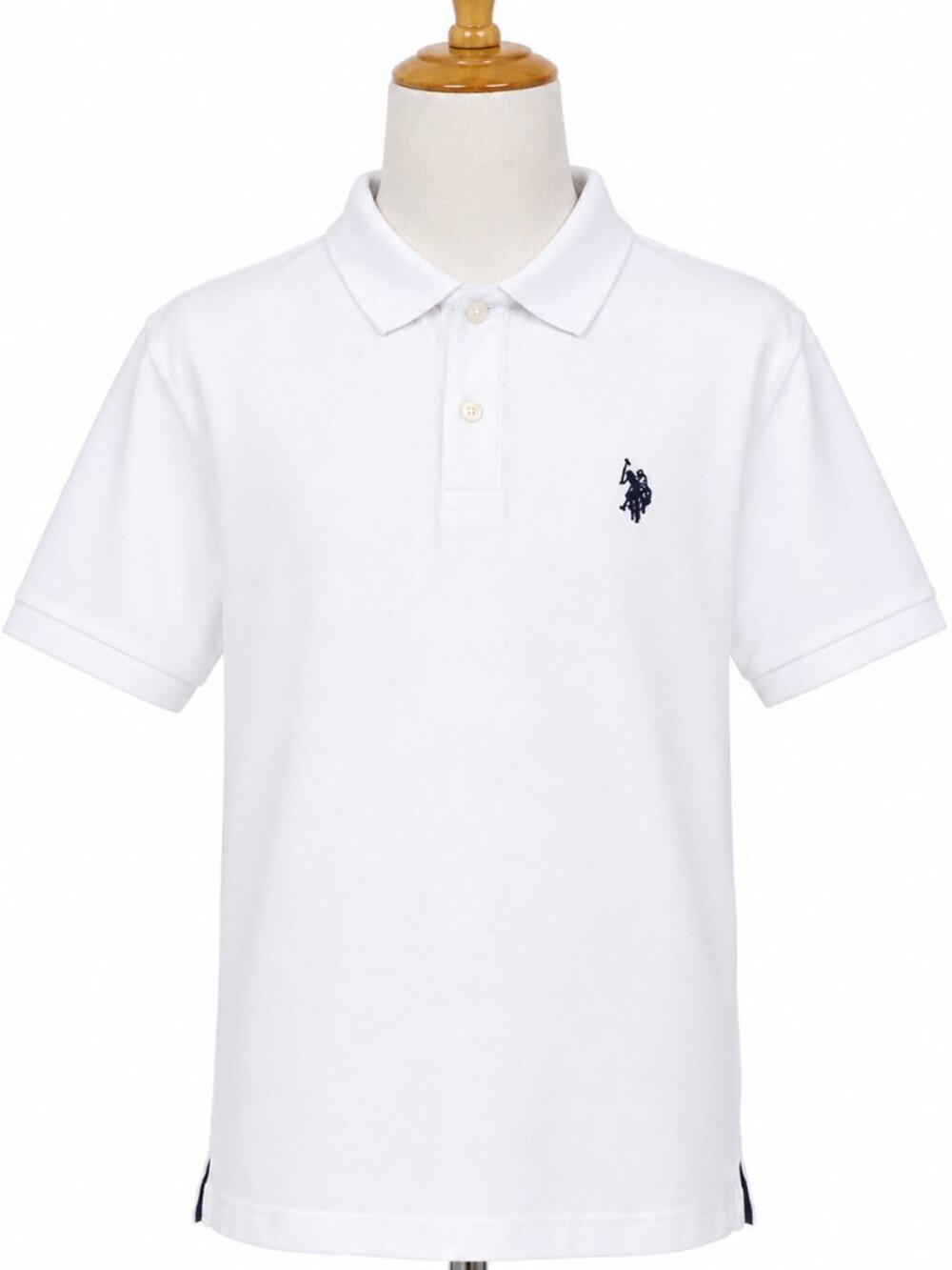U.S. Polo Assn. Boys White Short Sleeve Polo Shirt - Size L (10/12)